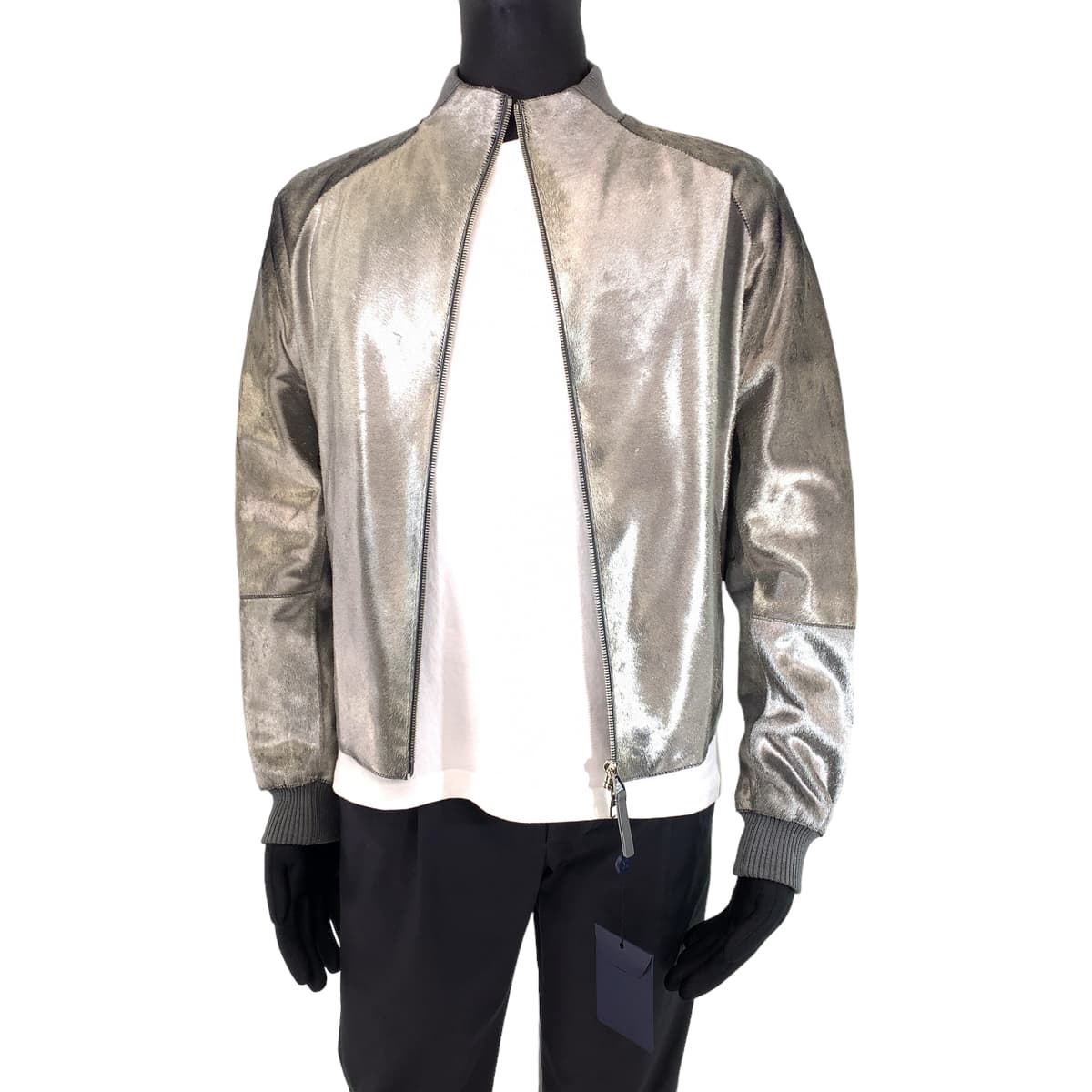 Louis Vuitton Silver Harako Leather Jacket