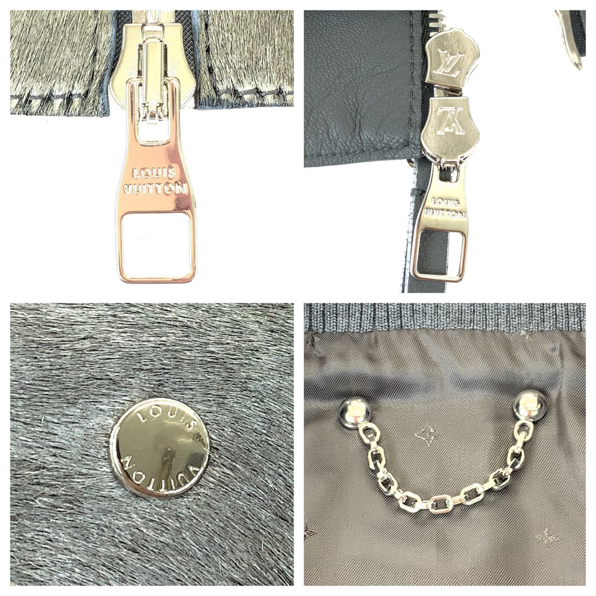 Louis Vuitton Silver Harako Leather Jacket