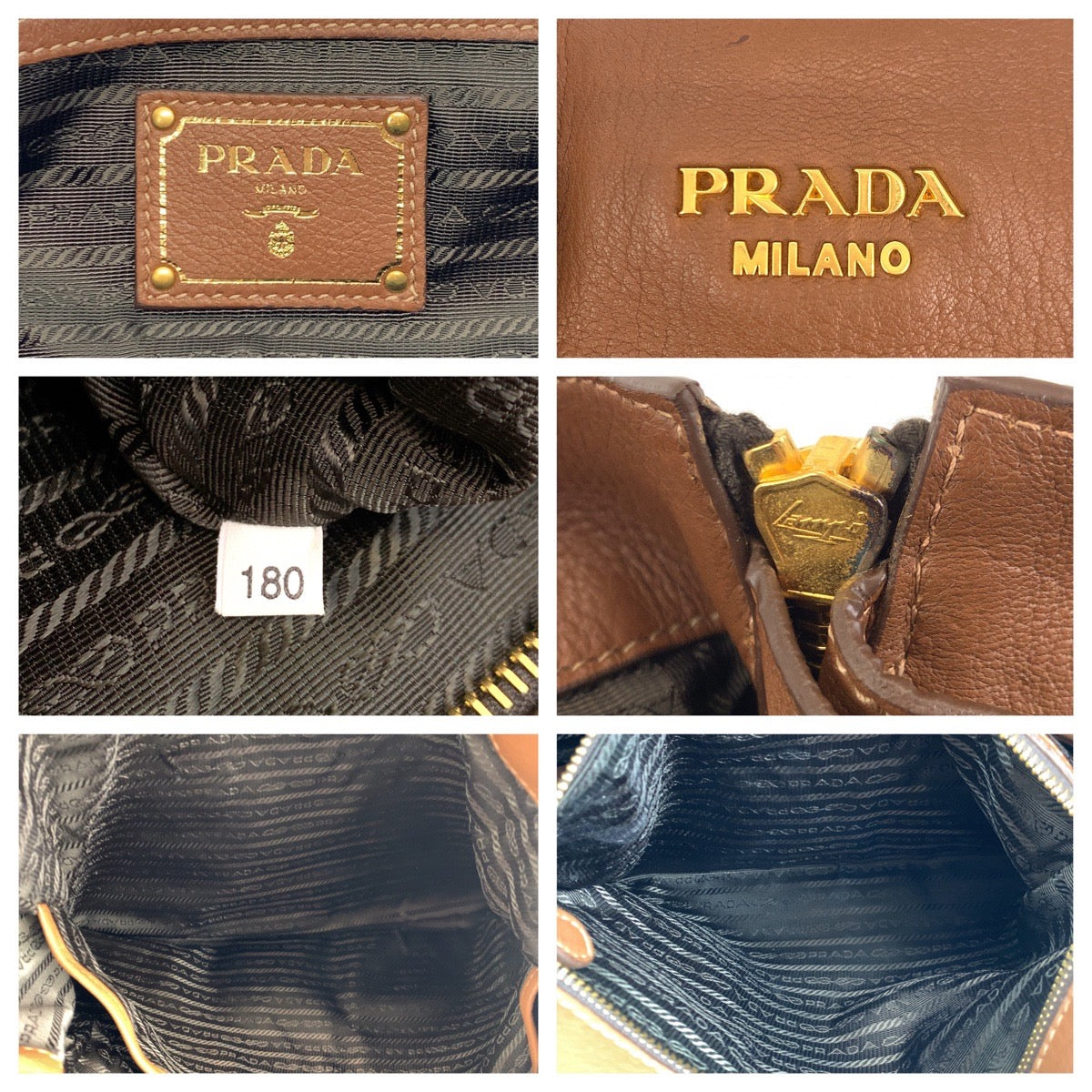 Prada VITELLO DAINO Leather Tote Bag BR4385 in Very Good Condition