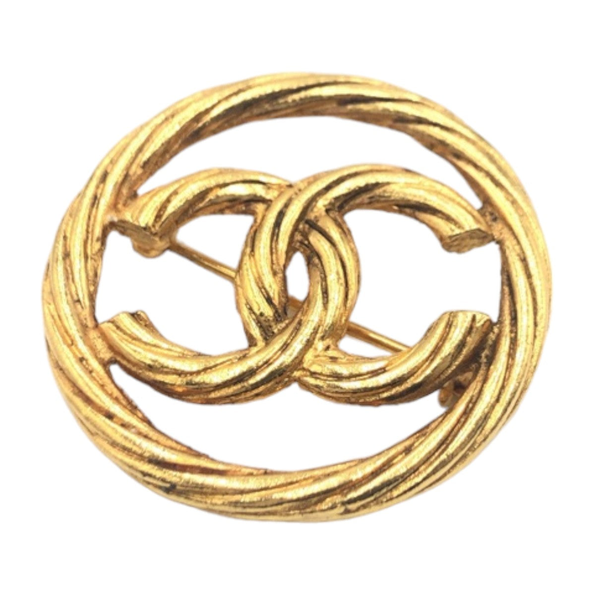 Chanel Vintage Coco Mark Gold Brooch in Very Good Condition