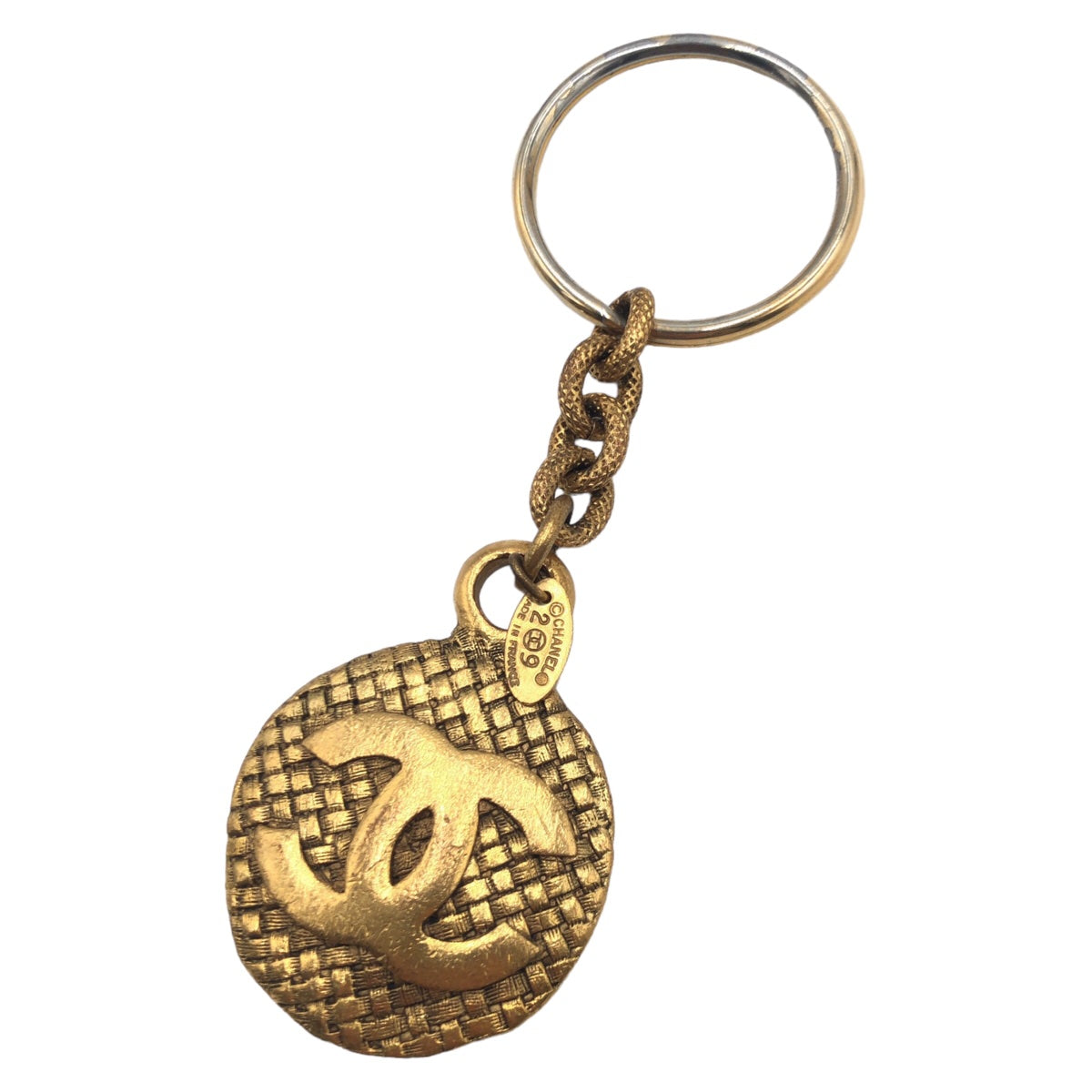 Chanel Vintage Gold Metal Keychain 405354 in Very Good Condition