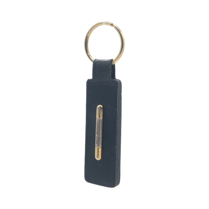 Dior Vintage Leather Keychain Black Gold in Very Good Condition