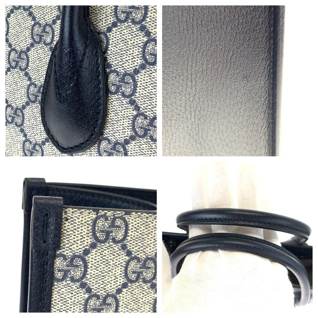 Gucci Interlocking G Beige Black PVC Tote Bag