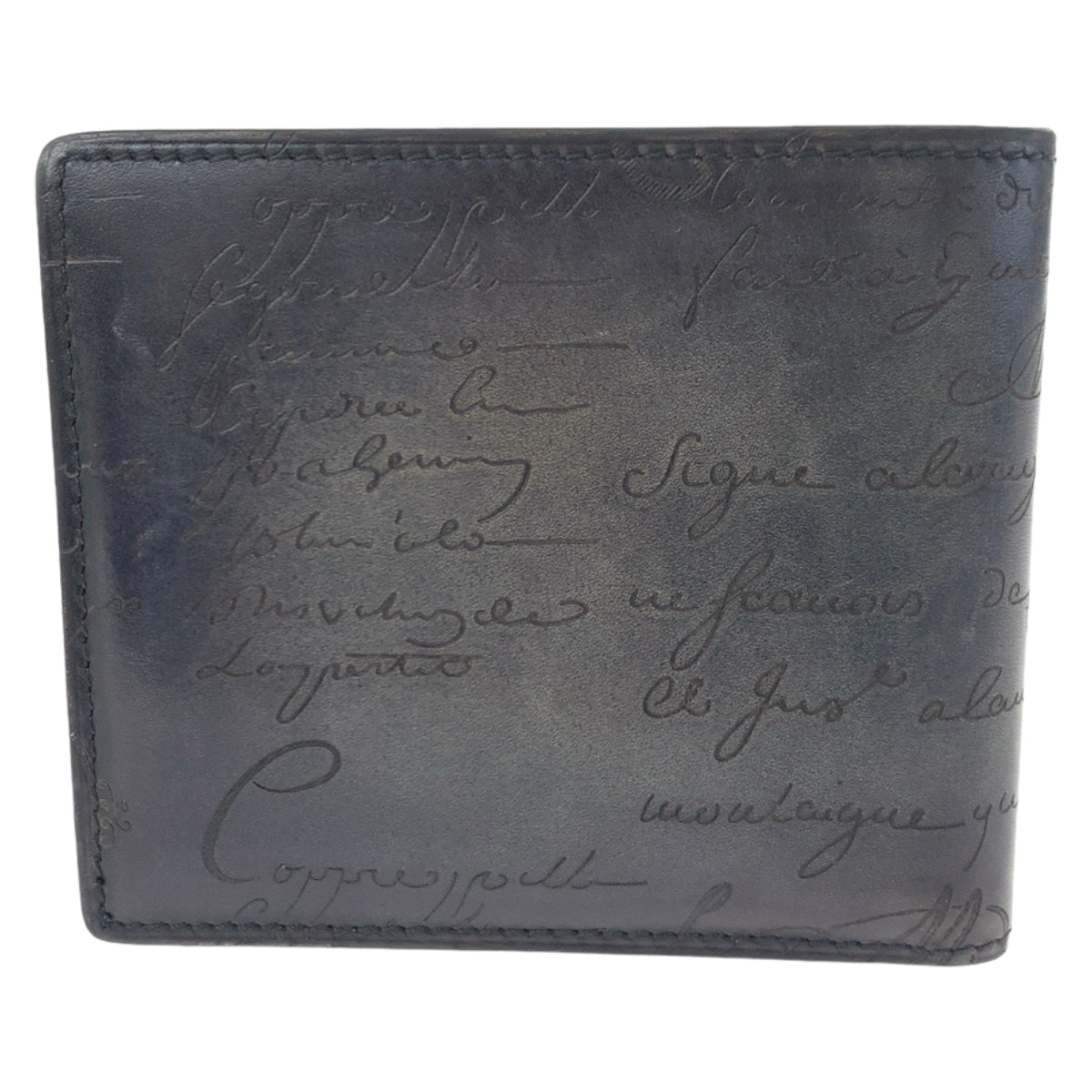 Berluti Leather Calligraphy Bifold Wallet 405409 in Very Good Condition