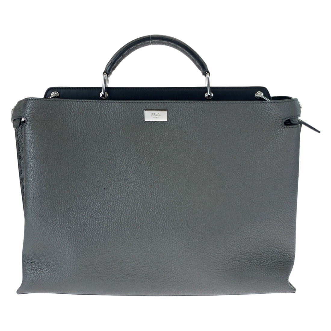 Fendi Peekaboo Leather Handbag Gray