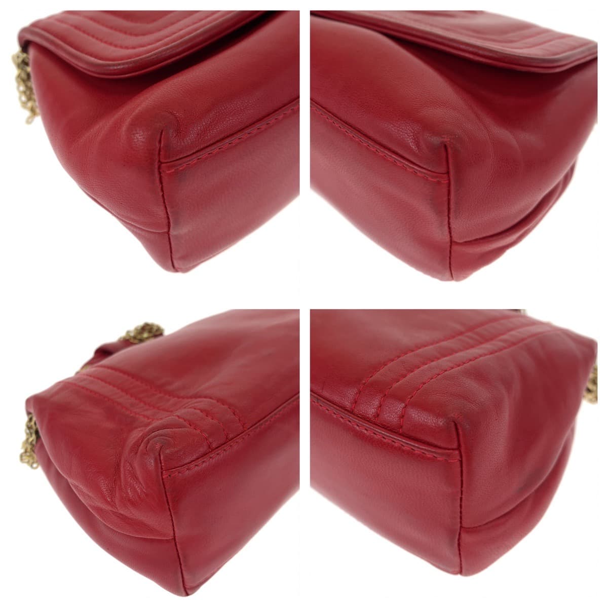 Chanel Vintage Mademoiselle Red Lambskin Shoulder Bag in Very Good Condition