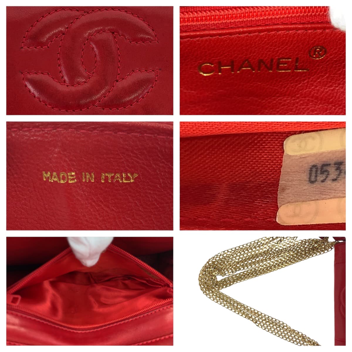 Chanel Vintage Mademoiselle Red Lambskin Shoulder Bag in Very Good Condition