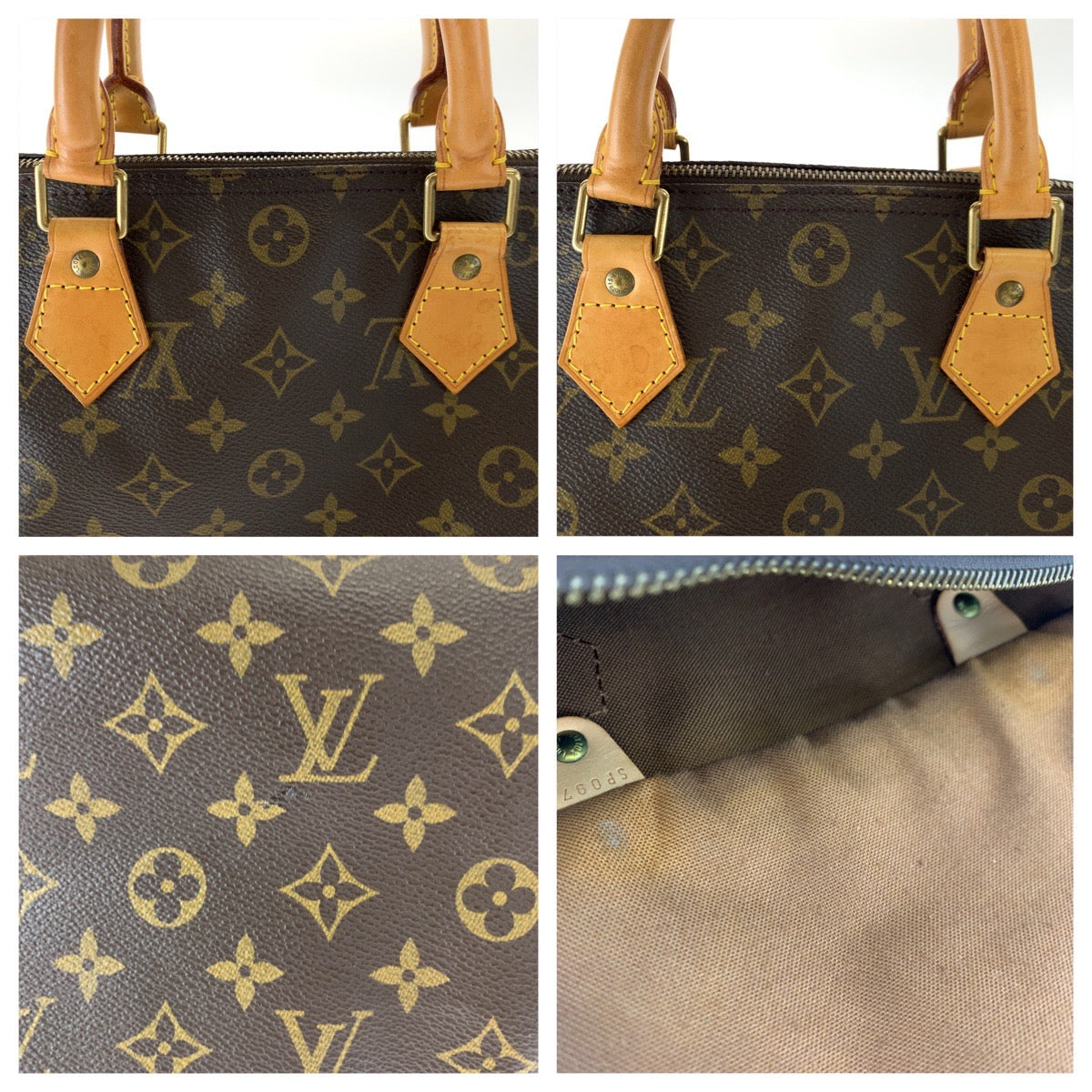 Louis Vuitton Monogram Speedy 30 Brown PVC Handbag M41526 in Very Good Condition