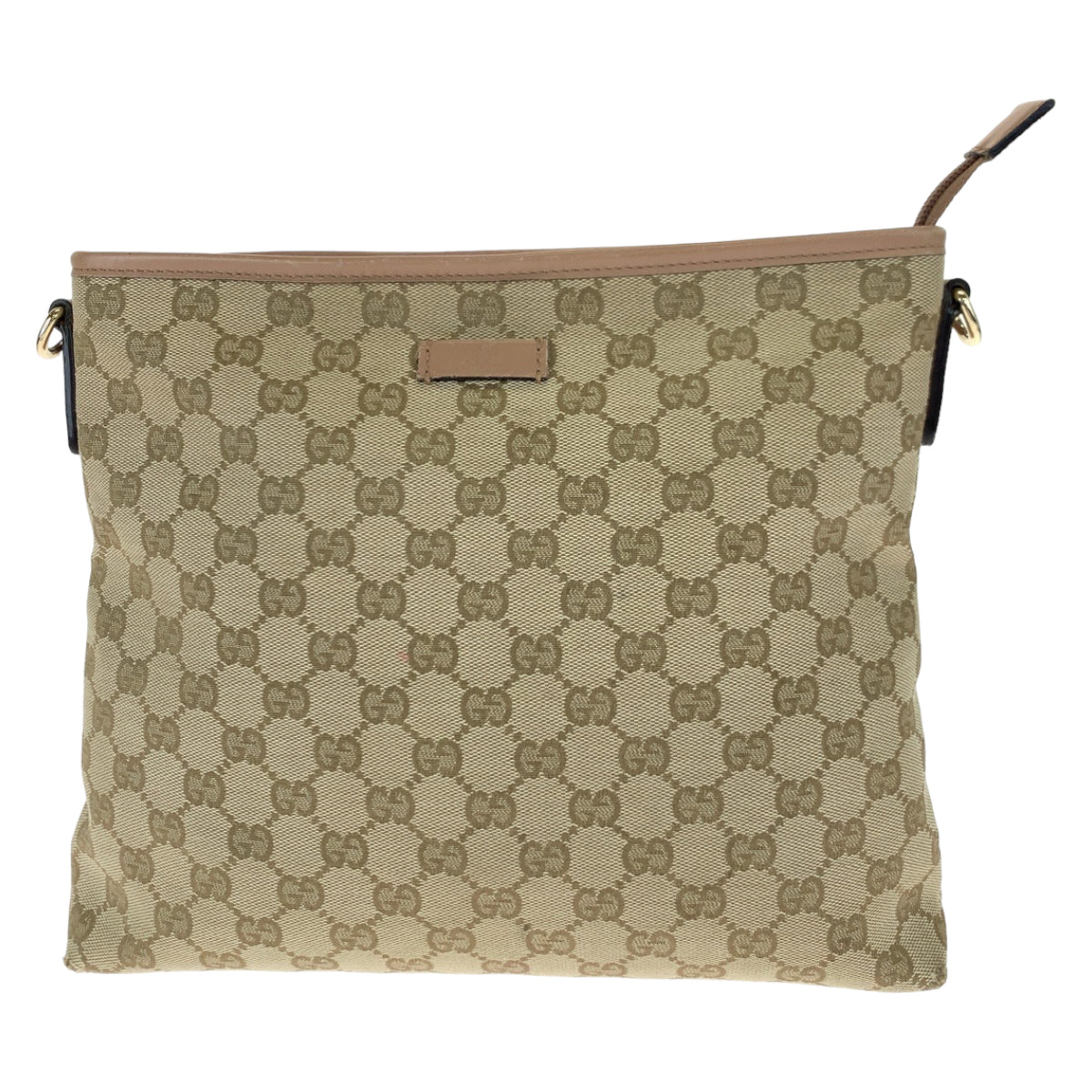 Gucci Beige Pink GG Canvas Leather Shoulder Bag