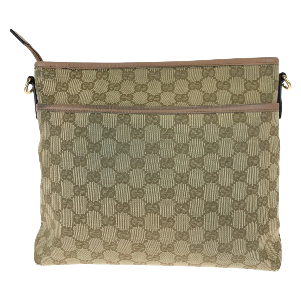 Gucci Beige Pink GG Canvas Leather Shoulder Bag