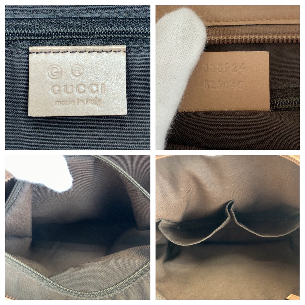 Gucci Beige Pink GG Canvas Leather Shoulder Bag