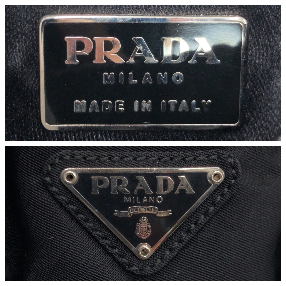 Prada Nylon Triangle Logo Tote Bag