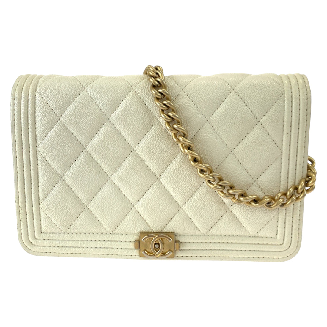 Chanel Boy Matelasse Caviar Chain Wallet Bag