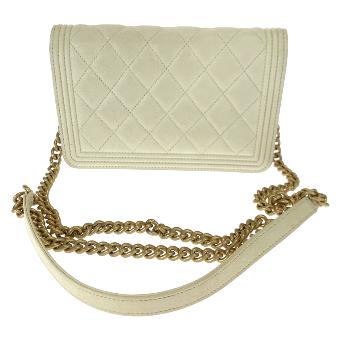 Chanel Boy Matelasse Caviar Chain Wallet Bag