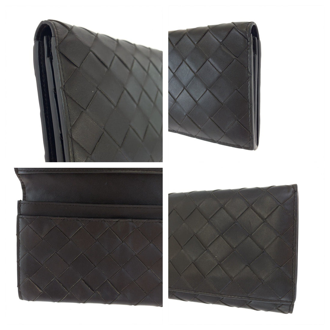 Bottega Veneta Brown Leather Bifold Wallet