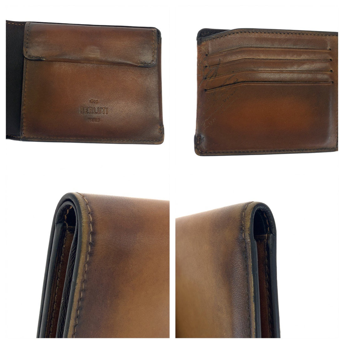 Berluti Leather Calligraphy Essential Wallet in Very Good Condition