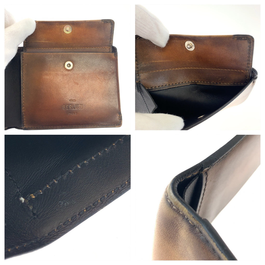 Berluti Leather Calligraphy Essential Wallet in Very Good Condition