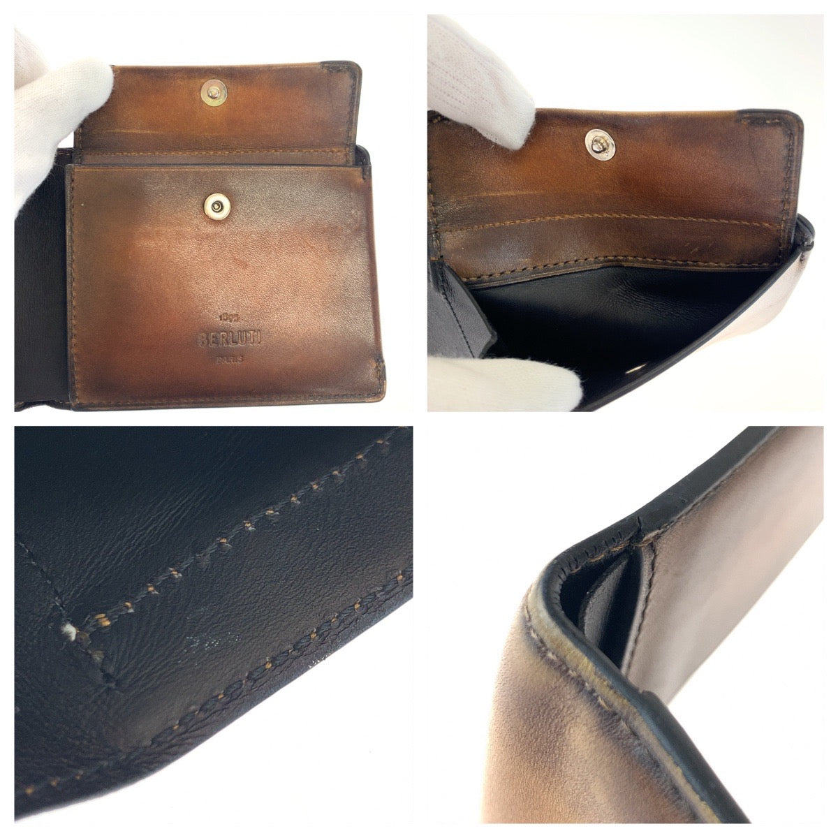 Berluti Leather Venezia Leather Calligraphy Essential Epure Wallet in Very Good Condition