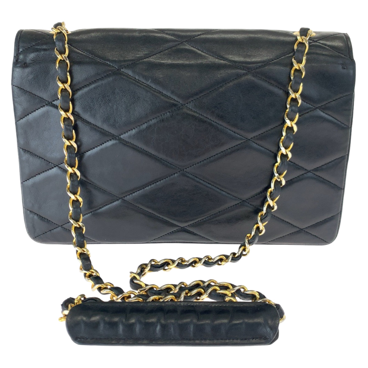 Chanel Lambskin Matelasse Diamond Stitch Coco Mark Turn Lock Shoulder Bag in Very Good Condition