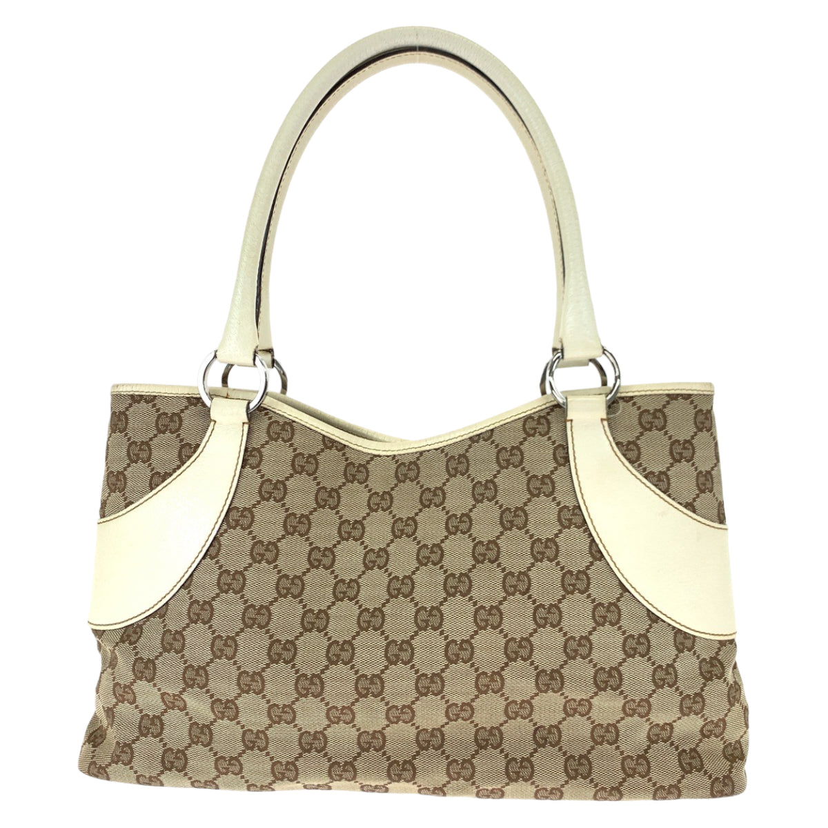 Gucci GG Canvas/Leather Tote Bag 113015 in Very Good Condition