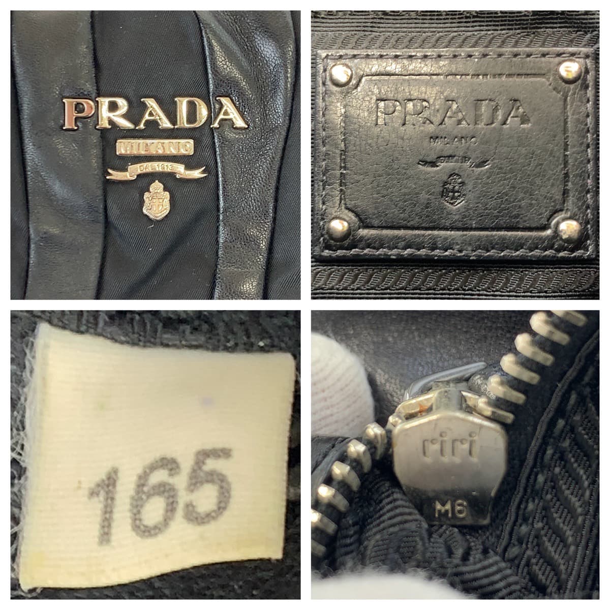 Prada Tessuto Leather/Nylon Handbag Tote in Very Good Condition