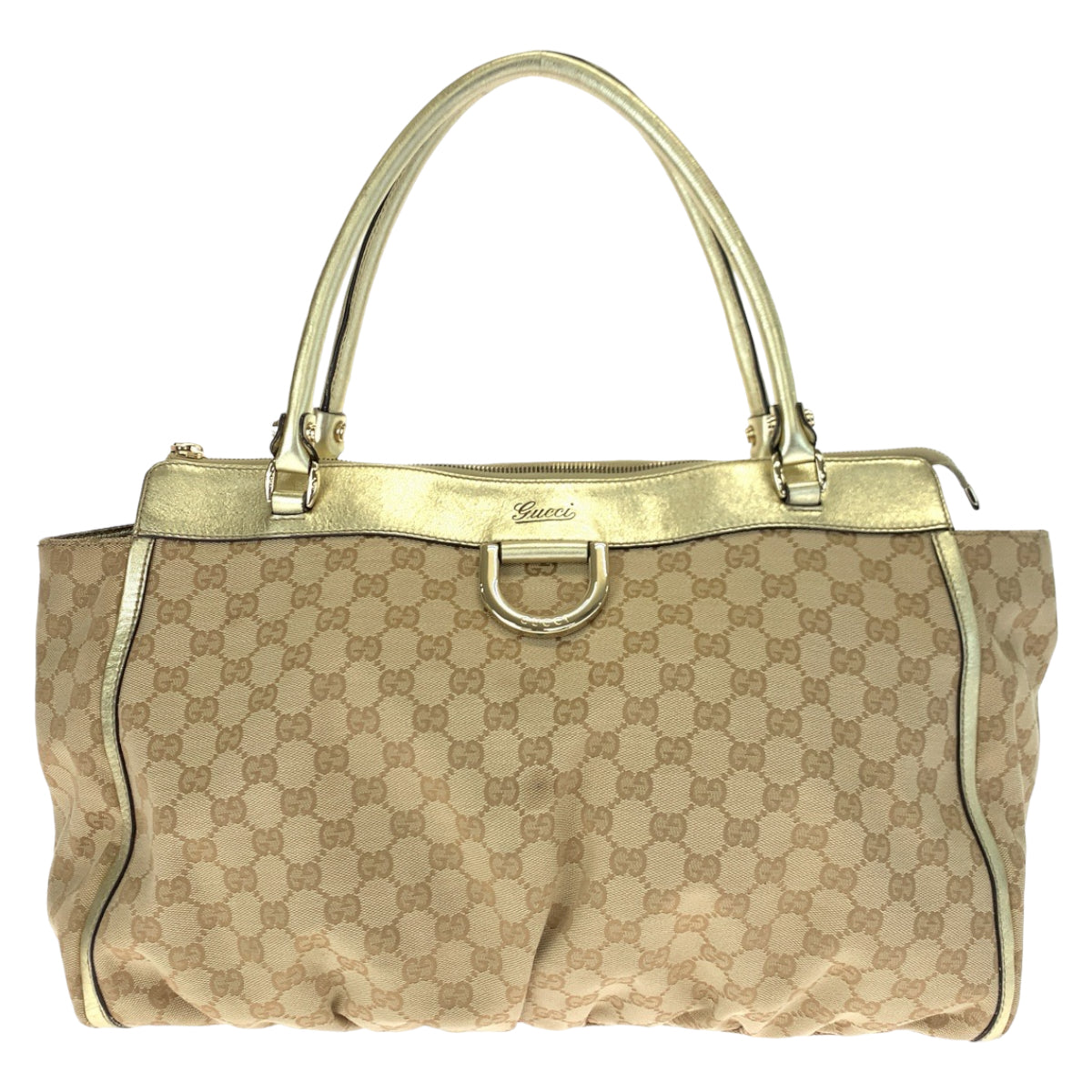 Gucci GG Canvas Leather Abbey Tote Bag