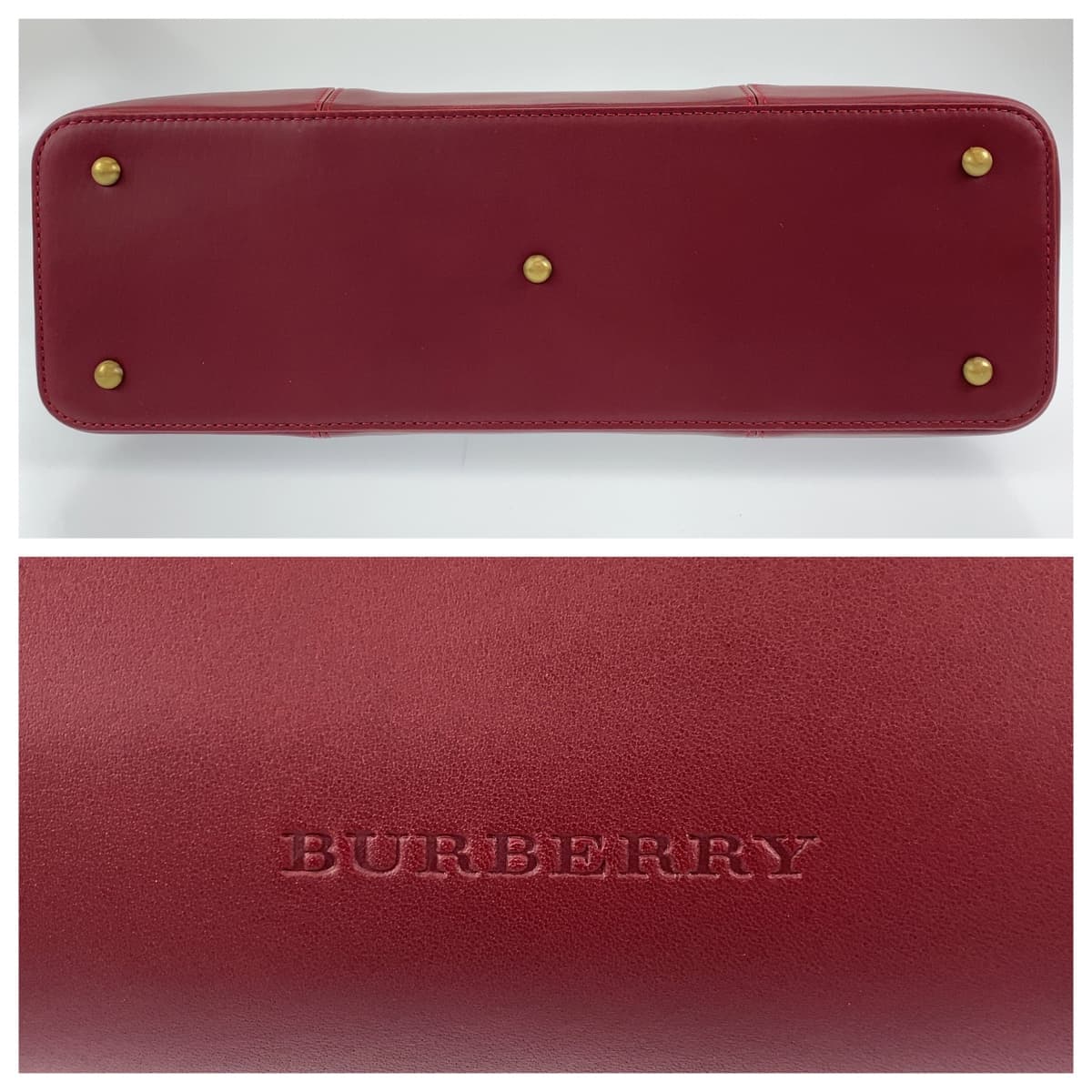 Burberry Leather Handbag Mini Boston Bag 405618 in Very Good Condition