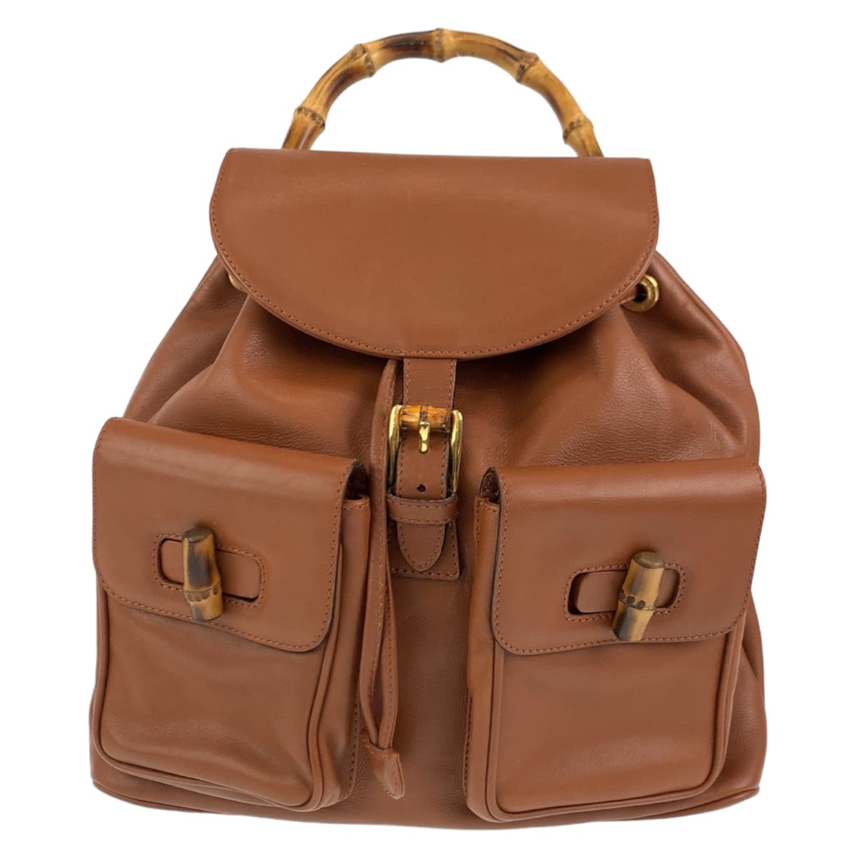 Gucci Vintage Bamboo Leather Backpack