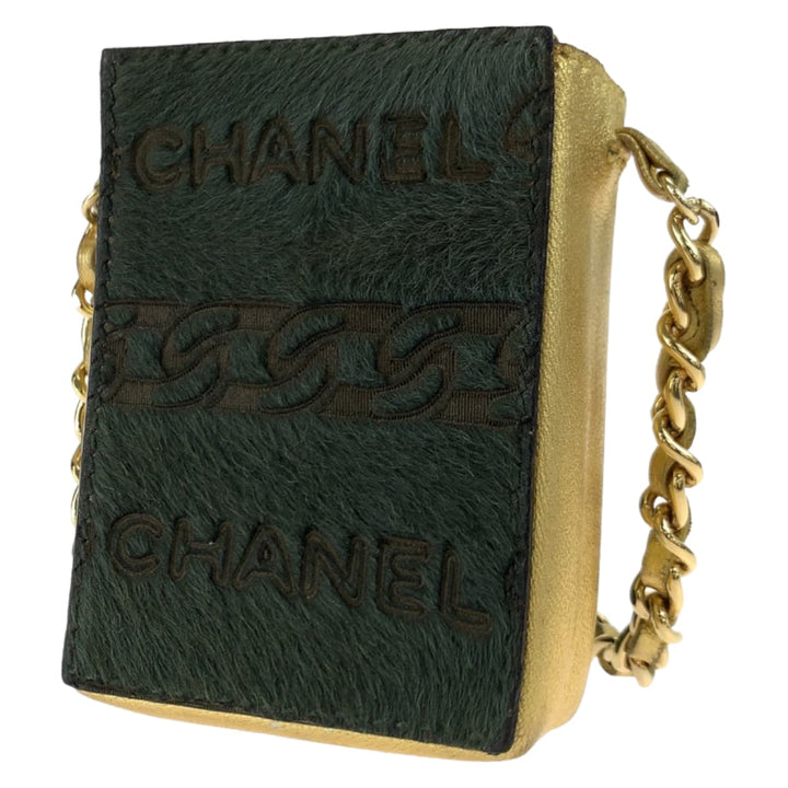 Chanel Vintage Coco Mark Leather Chain Shoulder Bag