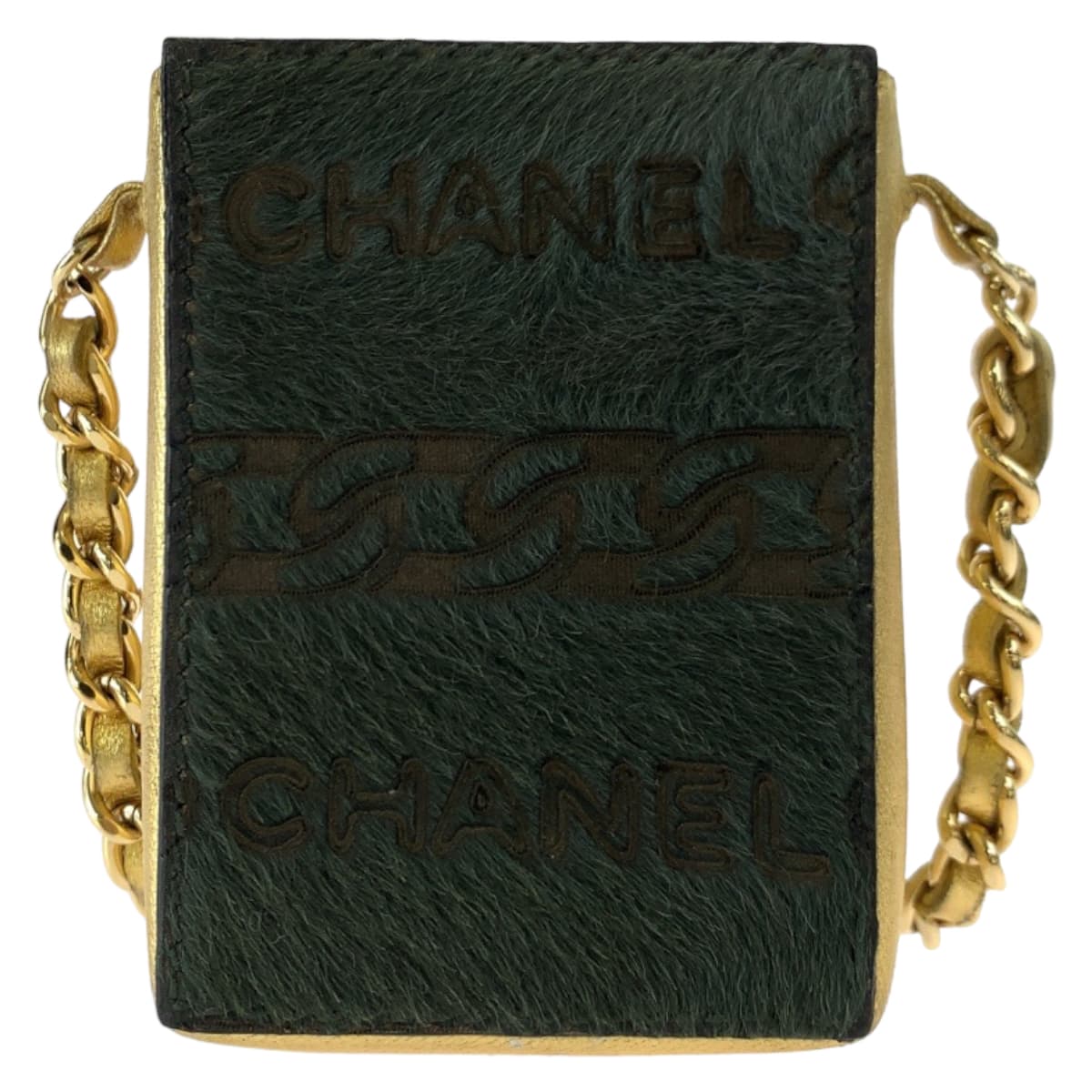 Chanel Vintage Coco Mark Leather Chain Shoulder Bag