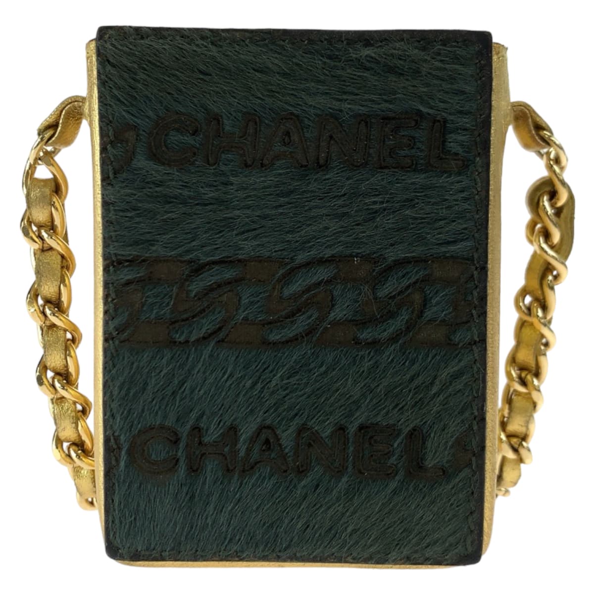 Chanel Vintage Coco Mark Leather Chain Shoulder Bag