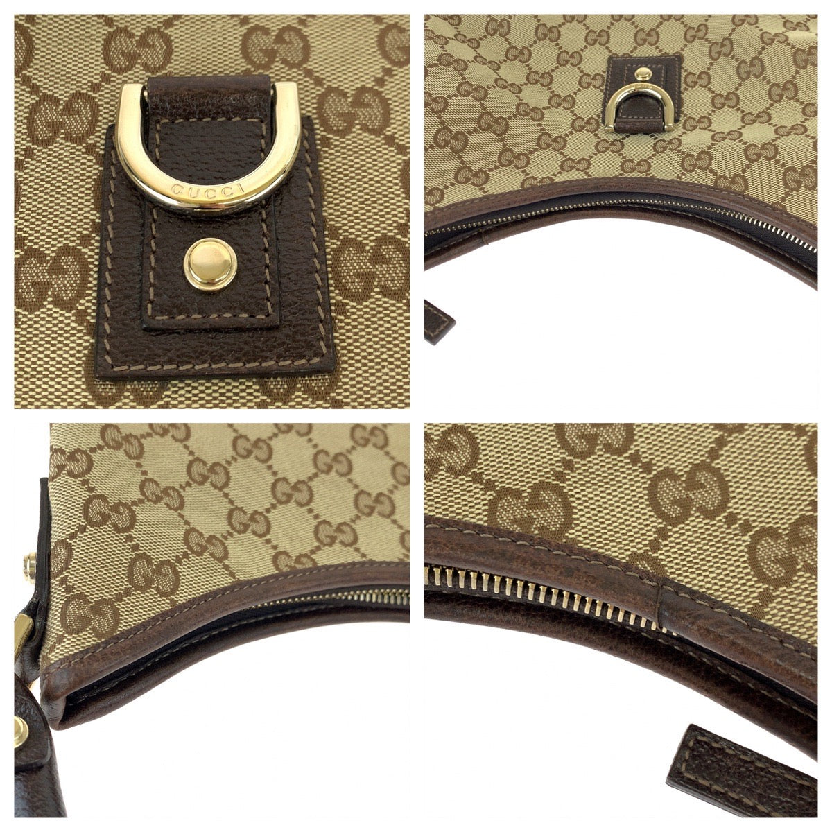 Gucci Abbey GG Canvas Leather Shoulder Bag