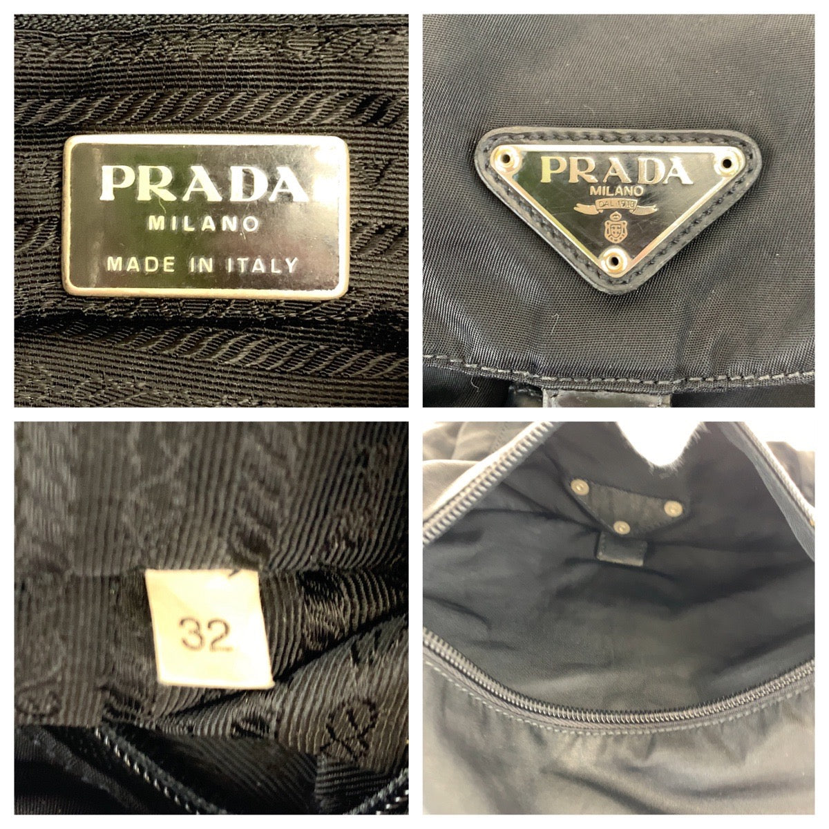 Prada Nylon Tessuto Triangle Logo Plate Shoulder Bag B5469F in Very Good Condition