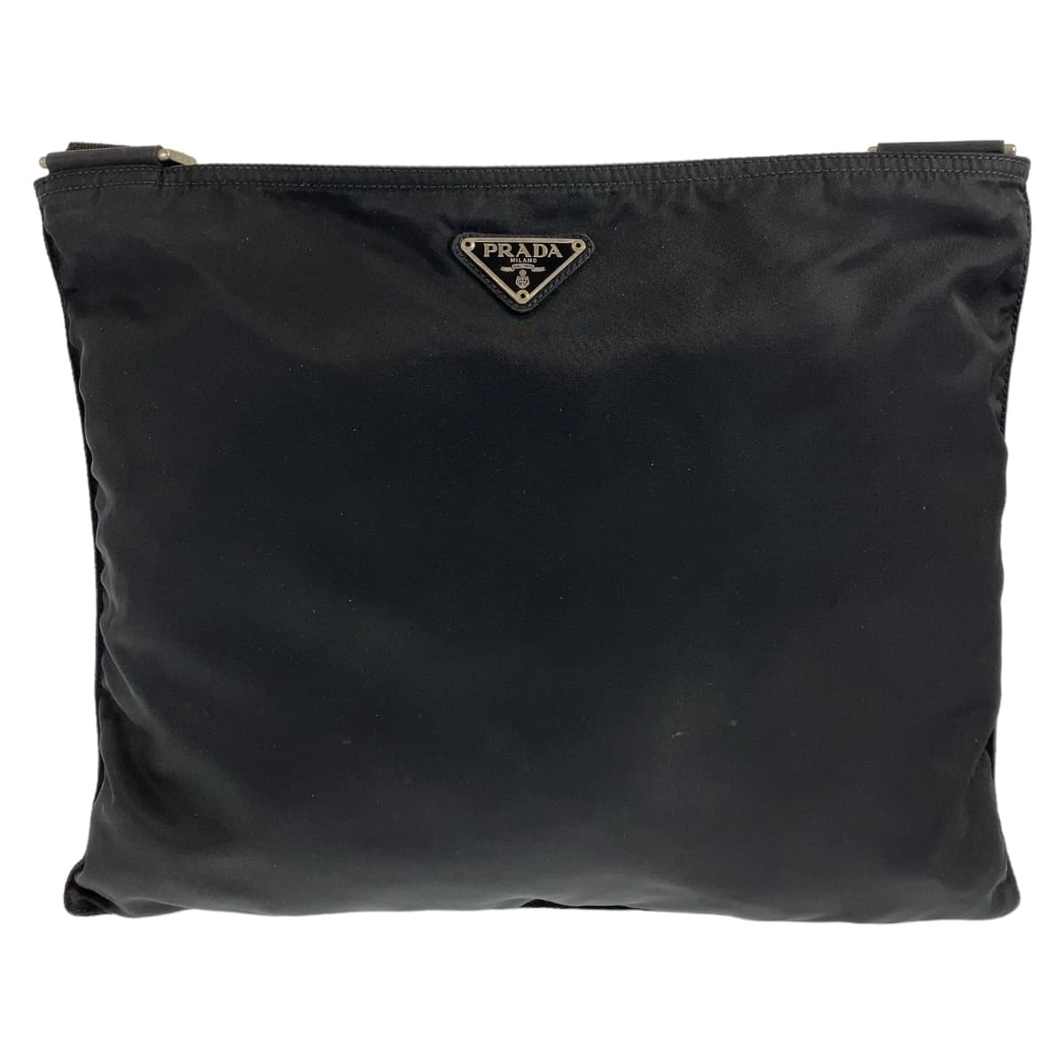 Prada Nylon Tessuto Logo Plate Shoulder Bag