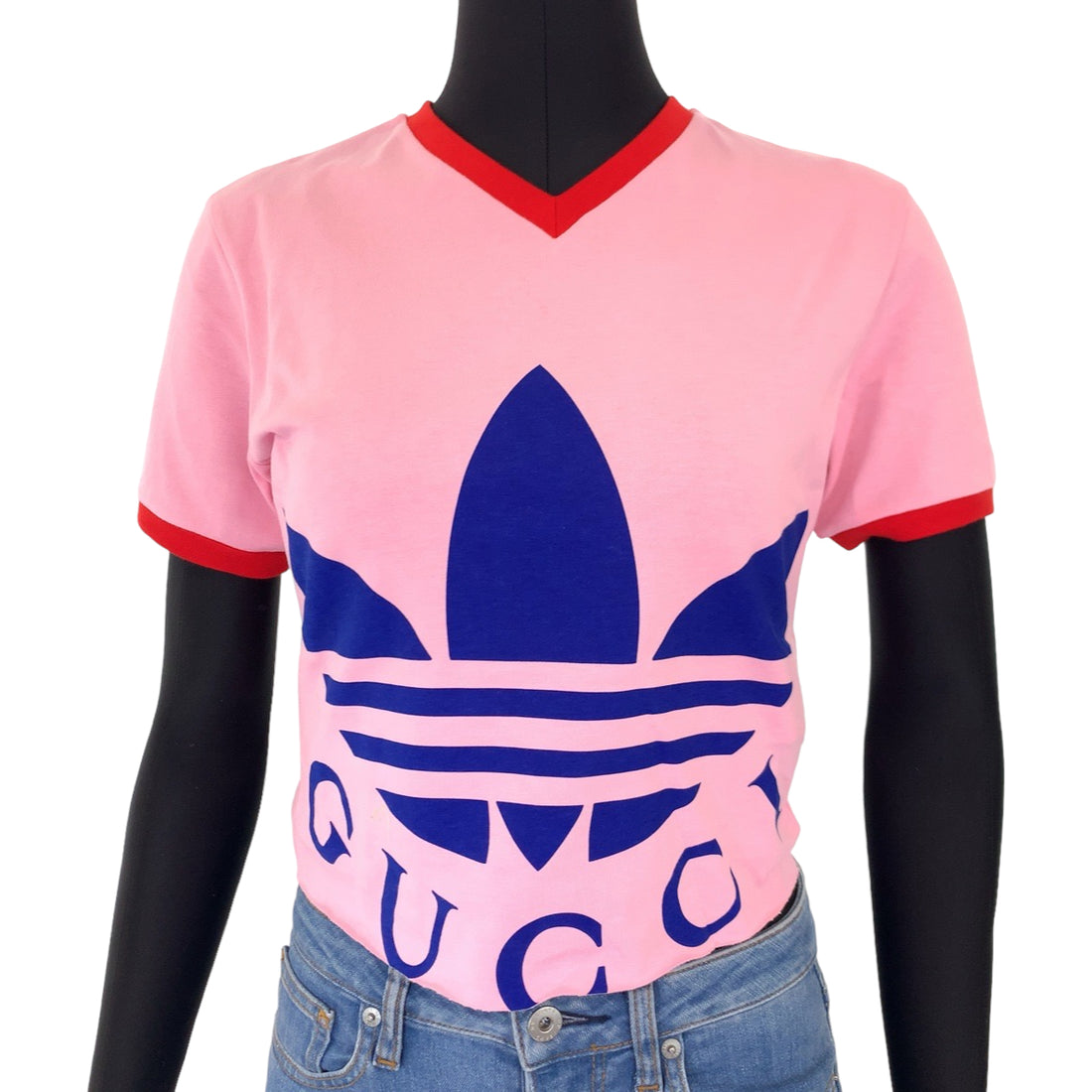 Gucci Cotton XXS Crop T-Shirt Pink Red in Pristine Condition