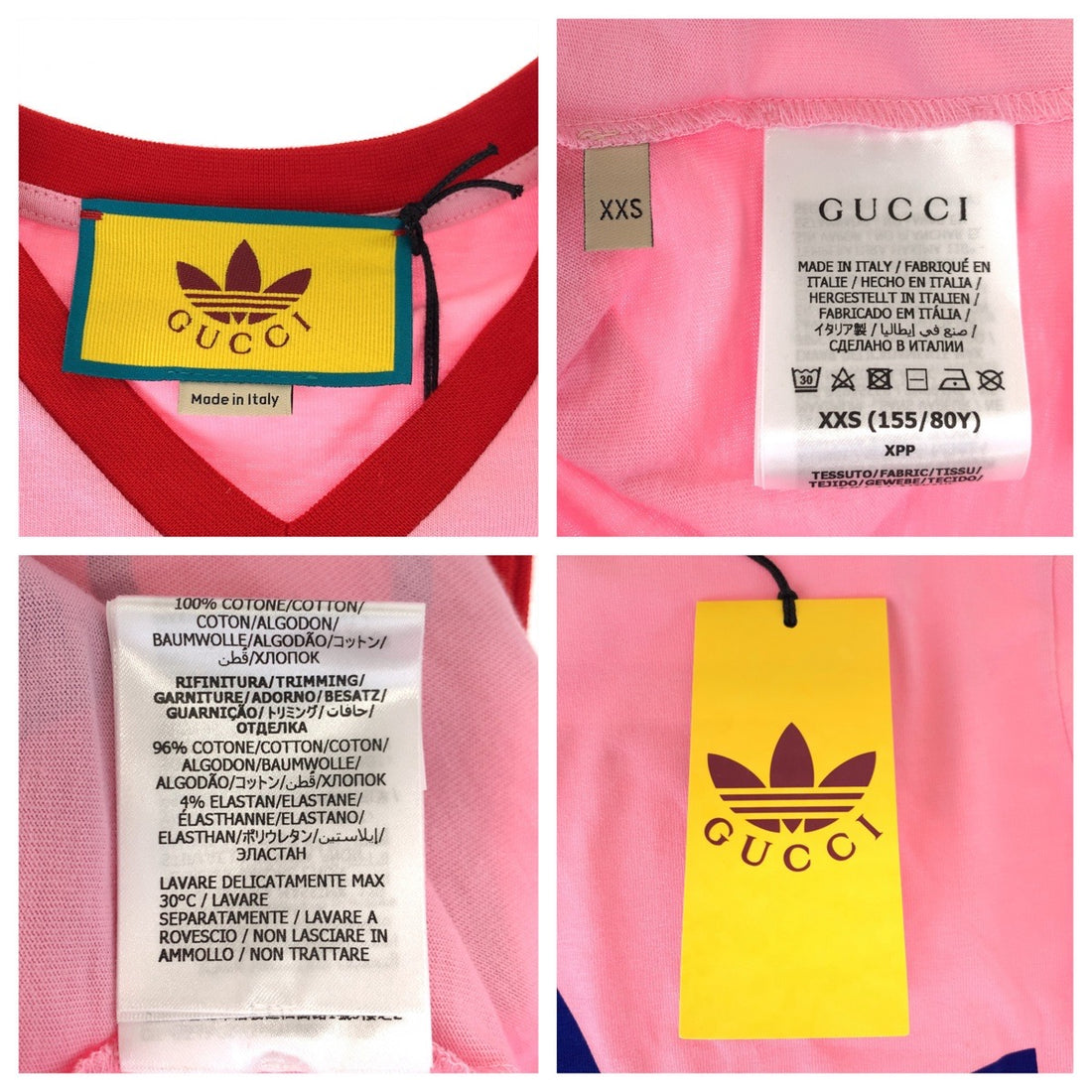 Gucci Cotton XXS Crop T-Shirt Pink Red in Pristine Condition