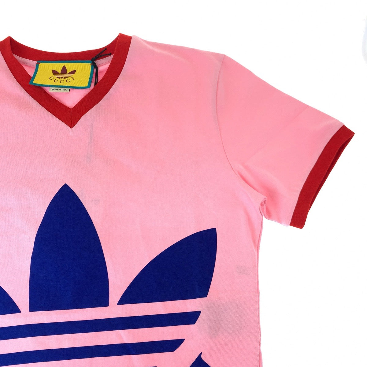 Gucci x Adidas Pink Red Cotton Crop Top XXS in Pristine Condition