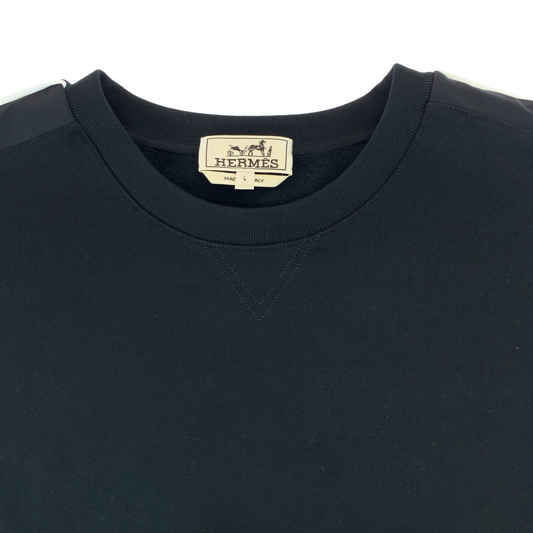 Hermes Cotton Sweatshirt Black White L in Excellent Condition