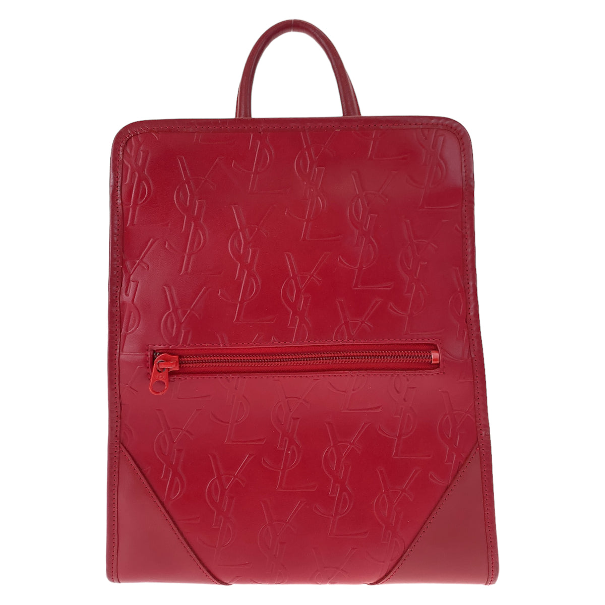 Yves Saint Laurent Vintage Red Leather Backpack in Very Good Condition