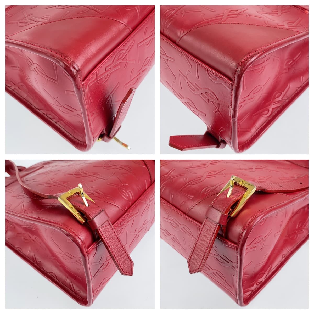 Yves Saint Laurent Vintage Red Leather Backpack