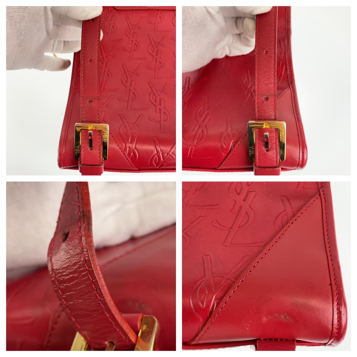 Yves Saint Laurent Vintage Red Leather Backpack