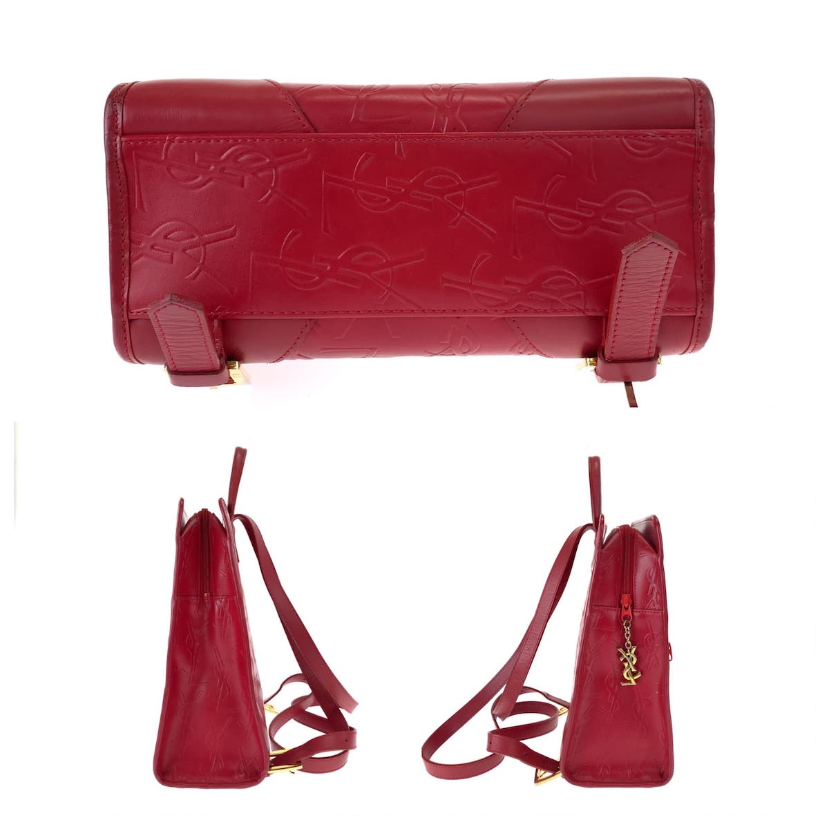 Yves Saint Laurent Vintage Red Leather Backpack