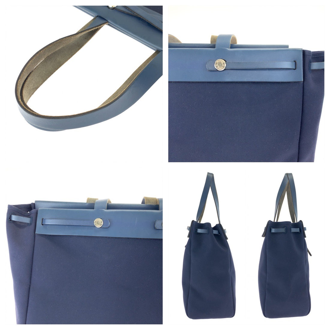 Hermes Canvas/Leather Aile Bag Cabas GM Tote