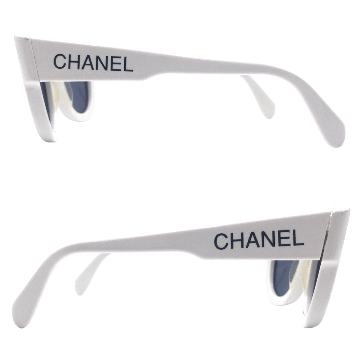 Chanel Vintage White Plastic Sunglasses in Very Good Condition