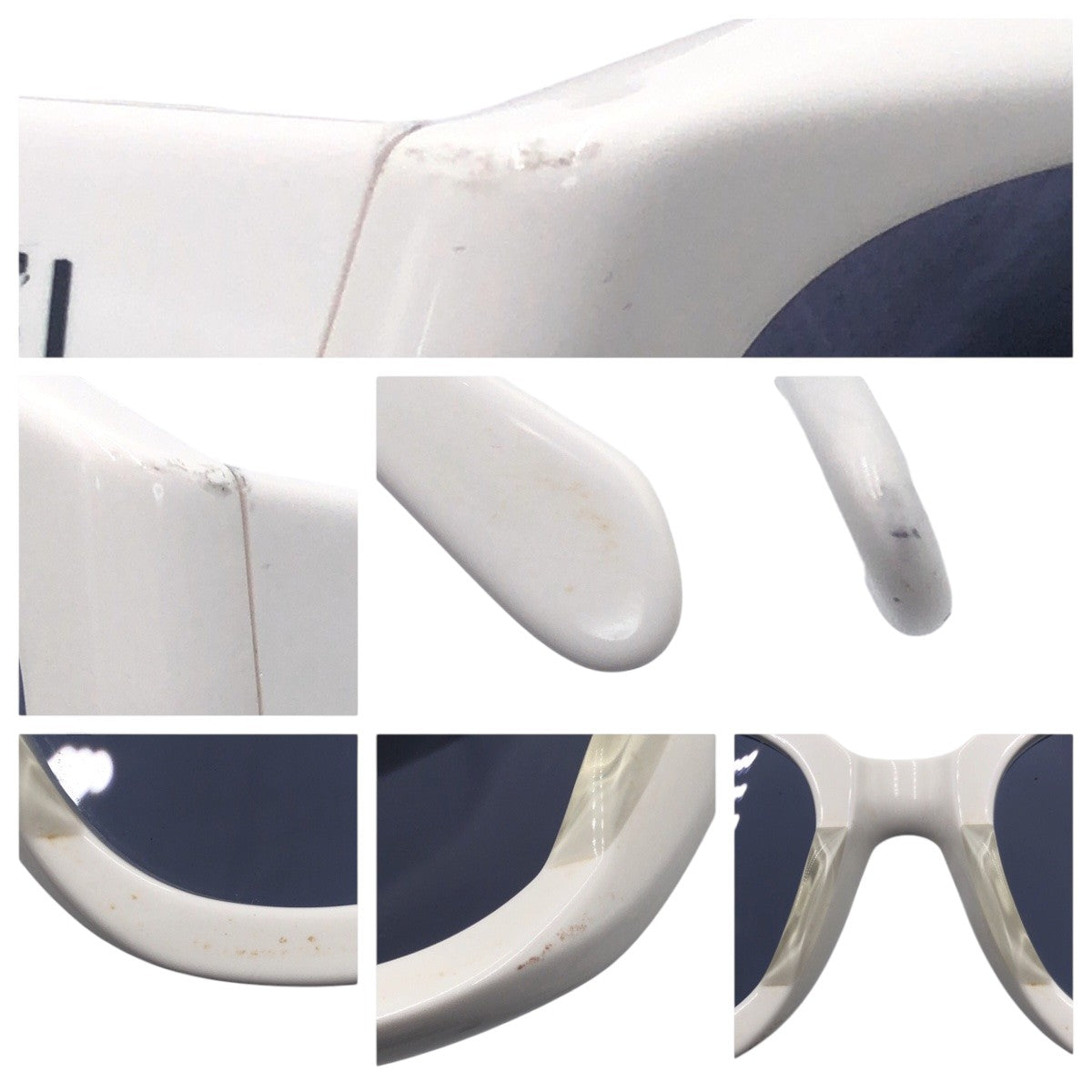 Chanel Vintage White Plastic Sunglasses in Very Good Condition