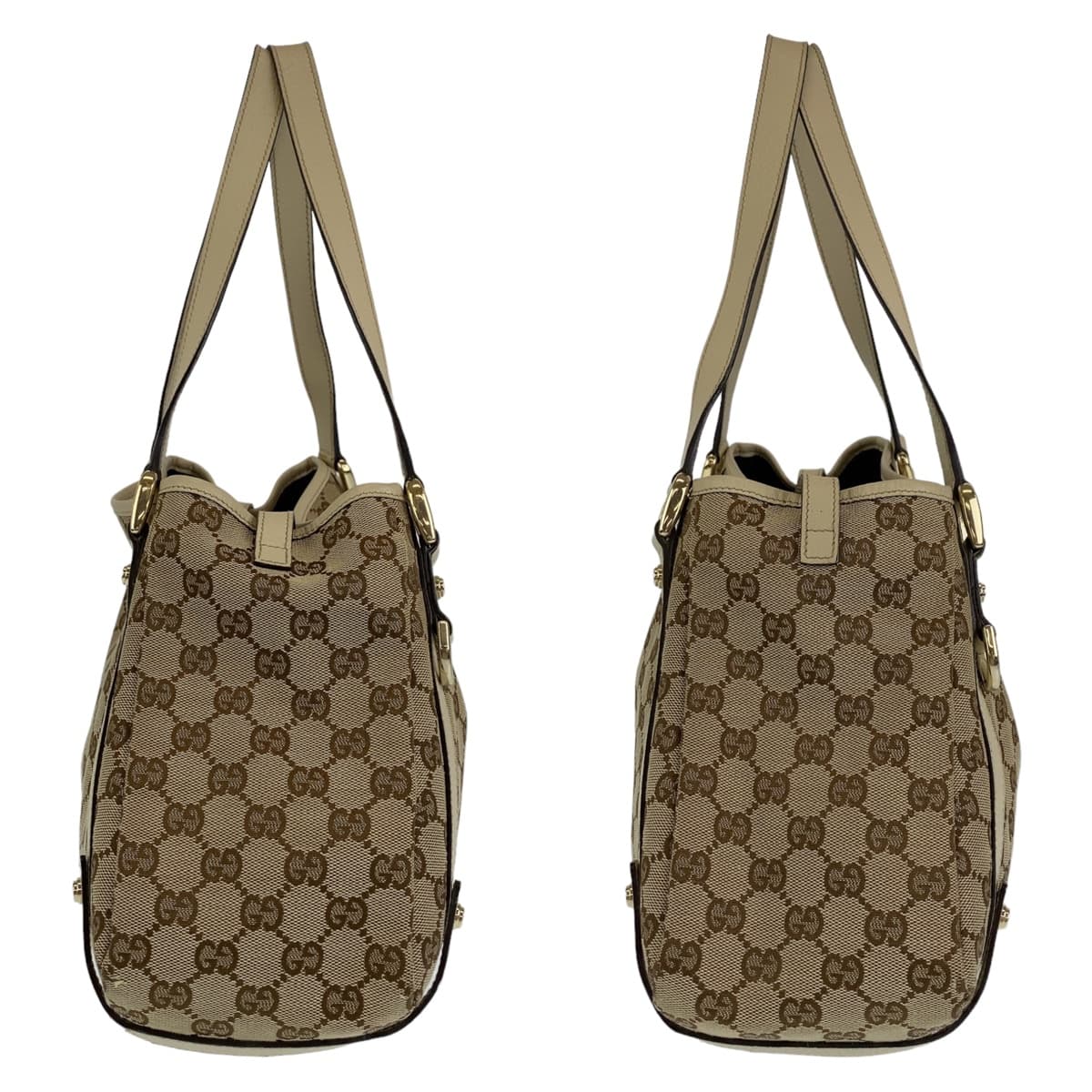 Gucci Abbey GG Canvas/Leather Shoulder Tote Bag 130736 in Great Condition