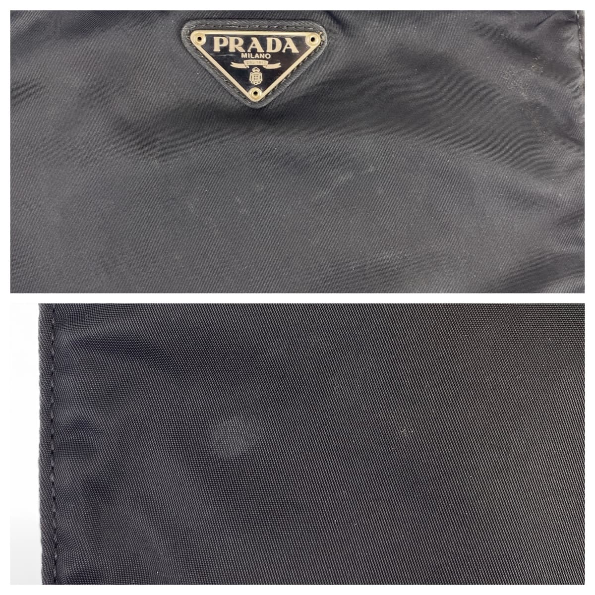 Prada Nylon Tessuto Triangle Logo Plate Shoulder Bag in Very Good Condition