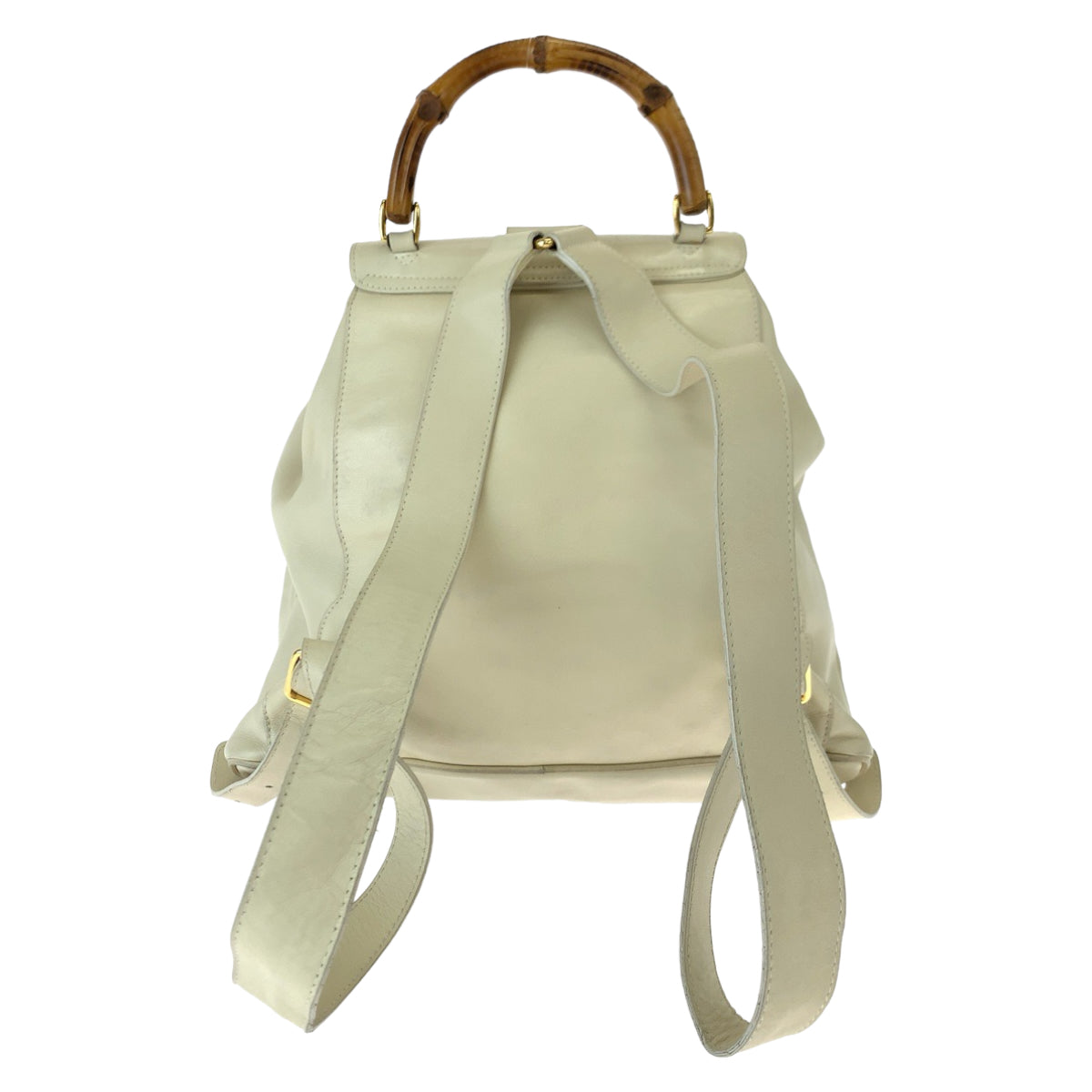 Gucci Bamboo Leather Backpack Off-White