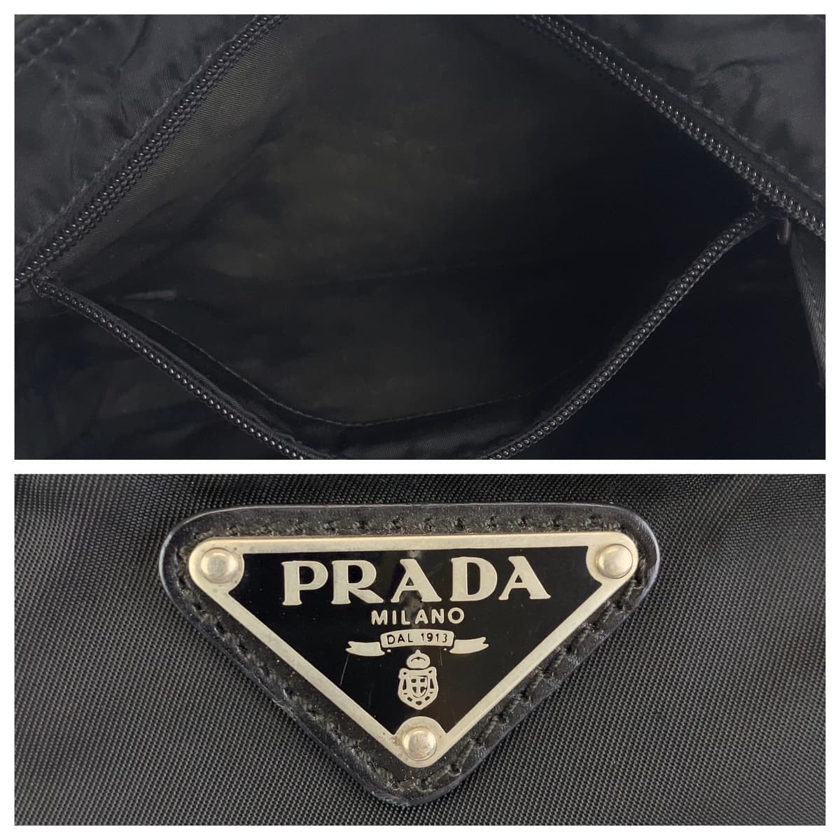 Prada Nylon Tessuto Triangle Logo Tote Bag in Very Good Condition