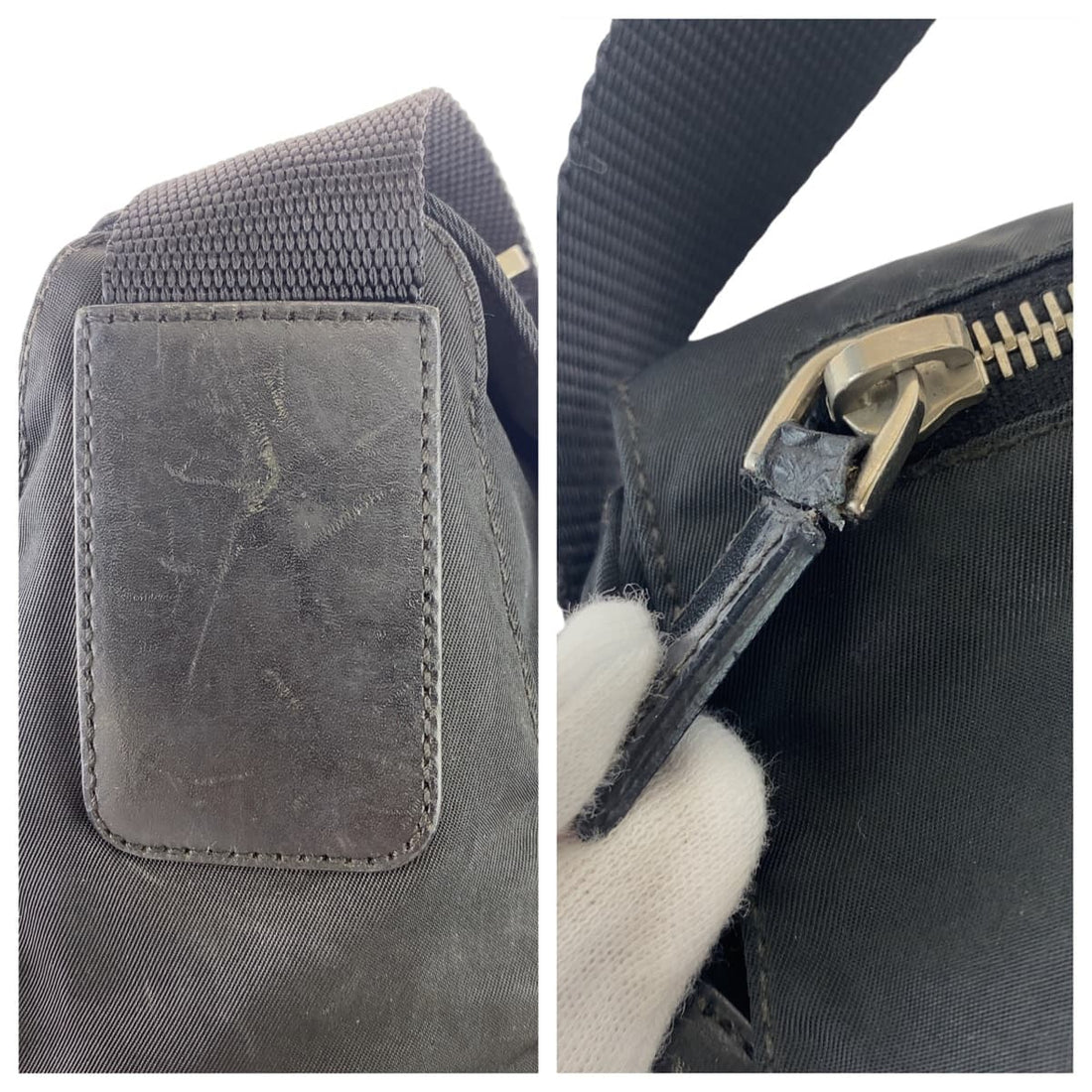 Prada Tessuto Logo Plate Shoulder Bag